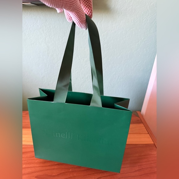 Spinelli Kilcollin Green Paper Shopping Bag 9x7x3.5” Logo - Picture 7 of 7